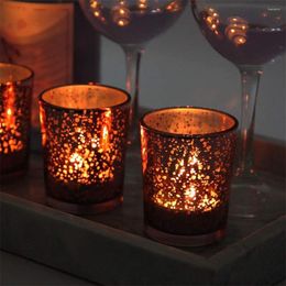 Candle Holders 12Pcs Votive Mercury Glass Tealight Holder Weddings Party El Cafe Bar Candlestick Home Decoration Gifts