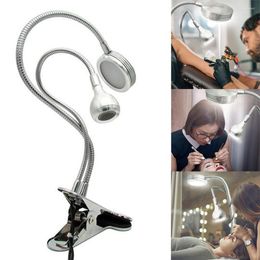 Table Lamps 2 In 1 Dimmable Clip Lamp USB Adjustable Brightness Desk Light For Eyebrow Tattoo Nail Art Beauty Makeup