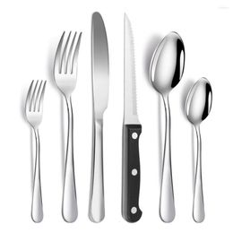 Dinnerware Sets Kitchenware Outdoor Spoon And Fork Set Gift Home Utensils For Kitchen Accessories Luxurious Stainless Steel Cutlery Steak