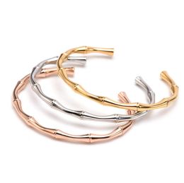 bamboo shape adjustable size bracelet bangle for woman fashion luxury korean Jewellery retro girls unusual bracelets