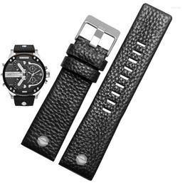 Watch Bands Genuine Leather Watchband For DZ7257 1657 4323 7314 7313 7371 Belt Strap 22 24 26 27 28 30mm Black Brown White Band
