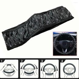 Steering Wheel Covers Black White Cover Accessory Parts Replacement Car 38cm/15"