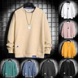 Men's Hoodies Male Casual Solid Splice Hoodless Off Shoulder Sleeve Long Sweatshirt Blouse