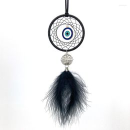 Decorative Figurines Black And White Evil Eye Dream Catcher Feather Decoration For Car Home