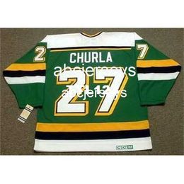 #27 SHANE CHURLA Minnesota North Stars 1989 CCM Vintage Hockey Jersey Stitch any name number