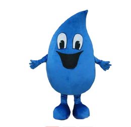 Adult Blue Water Drop Mascot Costumes Fancy Dress Cartoon Costumes for Halloween party dragon Christmas