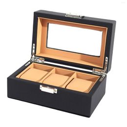 Watch Boxes 3 Grids Box Collection Case Gift Es Storage Organiser Showcase Packaging Glass Top For Smart Wristes