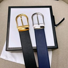 Designer Gold Buckle Black Leather Belt Mens Classic Belts Casual Jeans Dress Belt Gift Strap Adjustable