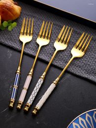 Dinnerware Sets Nordic Cutlery Set Dessert Eco Friendly Spoon Knife Stainless Steel Dinner Table Vajillas Kitchen Accessories 50