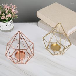 Candle Holders Candles Nordic Golden Stand Glass Decor Small Europe Bars Table Metal Iron Room Decors Decorativos Tealight Holder