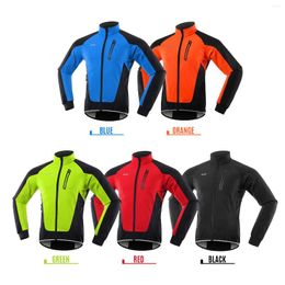 Racing Jackets Men Cycling Jacket Waterproof Windproof Thermal Fleece Bike Jersey MTB Bicycle Riding Running Autumn Winter Coat