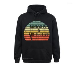 Men's Hoodies Men's & Sweatshirts Men Funny Basically A Detective Vintage Retro Sunset True Crime Hoodie Slim Fit Brand Group