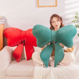 Red/Green Bowknot Plush pillows Fashion big bow Stuffed pillow home decorative soft Cushion for women kids room