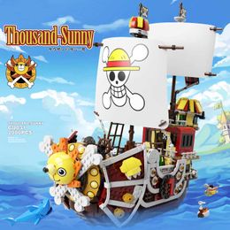 Blocks 2080PCS Creative Thousand Sunny Pirate Ship Model Ideas Boats Building Blocks Figures Bricks Assembly Toys Gifts For Children T221022