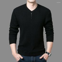 Men's Sweaters Autumn V Neck Sweater Knitting Pullovers Knitted Men Jumper Slim Fit Casual Bottoming Shirt Q392