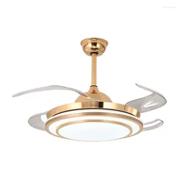 Chandelier Crystal Modern Design Ceiling Light With Fan Retractable Folding Blades High Quality And Luxury