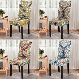 Chair Covers Mandala Print Stretch Cover Kitchen Stools Portector High Back Office Spandex Room Party Decoration
