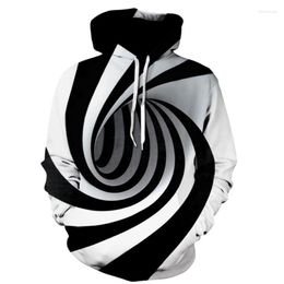 Men's Hoodies Men's & Sweatshirts Fashion Simple Mens 3D Digital Vortex Printed Long Sleeve Hooded Sweatshirt Tops Clothes Autumn