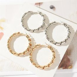 Hoop Earrings Fashion Exaggerated Metal Thread Large Circle Simple Abstract Women For European And American Ladies G30