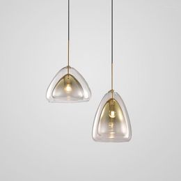 Pendant Lamps Postmodern Jellyfish Glass Lights Electroplating Simple Luxury Droplight Dining Room Kitchen Home Decor Hanging