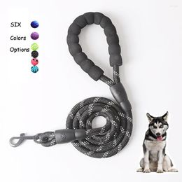 Dog Collars Leash Strengthen Traction Harness Round Nylon 1.5M Long With Comfortable Padded Handle Heavy Duty Training Durable Rop