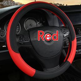 Steering Wheel Covers Black Artificial Leather Orange Marker Car Cover For Lada Vesta 2022