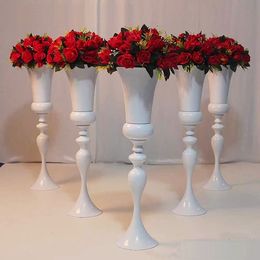 decor Elegant white Tall Flowers Stand Chandelier Table Centrepiece Flower Holder Centrepiece Metal make460