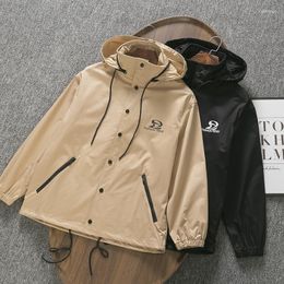 Men's Jackets Men's 2022 Men Hooded Jacket Coat Fall Winter Windproof Fashion Trend Color Top Black