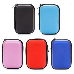 Storage Bags 10 Colours Protable Carrying Hard Case Bag Box For Headphones Mini Zippered Round Headset