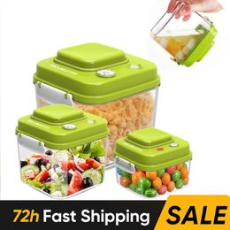 Storage Bottles Nestable Plastic Container Airtight Food Kitchen Jar For Cereals Refrigerator Vacuum Keep Fresh Box Snack Pot