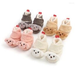 First Walkers Baby Boy Girl Socks Toddler Shoes Solid Prewalkers Booties Cotton Winter Soft Anti-slip Warm Born Crib Moccasins