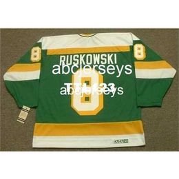 #8 TERRY RUSKOWSKI Minnesota North Stars 1987 CCM Vintage k Hockey Jersey Stitch any name number