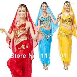 Stage Wear Belly Dance Clothes Costume Set 2pcs-4pcs M/L Top&Pant&Belt&Headband 8 Colours For Your Choice.