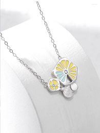Chains Thaya Cute Necklaces For Women Silver Colour Fruits Series Lemon Ctystal Necklace Choker 45 5cm Fine Jewellery Birthday Gifts