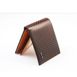 Male Genuine Leather Money Clips luxury wallet Casual Short designer Card holder pocket Fashion Purse wallets for men
