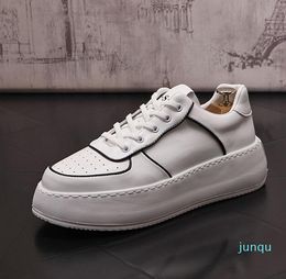 Wedding Shoes Fashion Lace-Up Breathable Sports Vulcanised Casual Sneaker Round Toe Thick Bottom Business Leisure Walking Loafers Y168