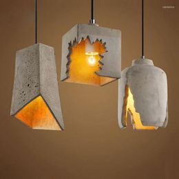 Pendant Lamps E27 LED Europe Cement Lamp With 3 Styles For Loft Styl Rustic Kitchen Restaurant Cafe Parlor Suspension Lights