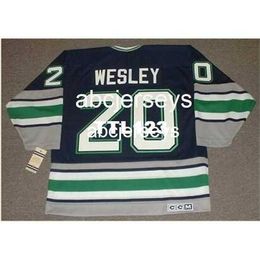 #20 GLEN WESLEY Hartford Whalers 1995 CCM Vintage Hockey Jersey Stitch any name number