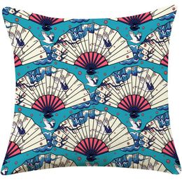 Pillow Japanese Pattern Fabric Retro Cotton And Linen Sofa Cover Decorative 45x45 Funda Cojin 50x50