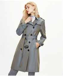 Spring Autumn Womens Trench Coat England Style Jacket Female Waterproof Classic Double Breasted Khaki Outerwear Coats