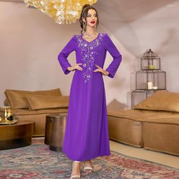 Ethnic Clothing Abayas Women Dubai Luxury 2022 Chiffon Purple Muslim Fashion Dress Caftan Marocain Wedding Party Occasions Djellaba Femme