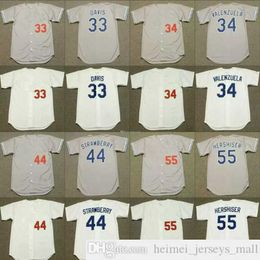 Men Los Angeles Retro 55 OREL HERSHISER 6 STEVE GARVEY 14 MIKE SCIOSCIA 15 DAVEY LOPES 16 RICK MONDAY 33 Eric Davis KEMP Baseball Jerseys