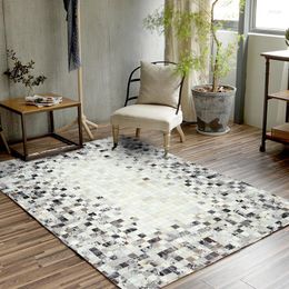 Carpets European Style Simple Living Room Bedroom Table Rugs Cowhide Manual Stitching Carpet Luxurious Large Rug