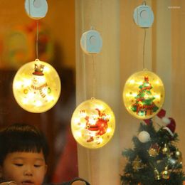 Strings Christmas Lights LED Suction Cup Window Hanging Fairy String Light Atmosphere Scene Decor Festive Decorative Color Lamp