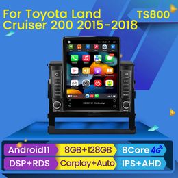 Tesla Style Android Car dvd Radio Stereo Player For Toyota Land Cruiser LC 200 2016-2019 Multimedia Video Navigation GPS BT