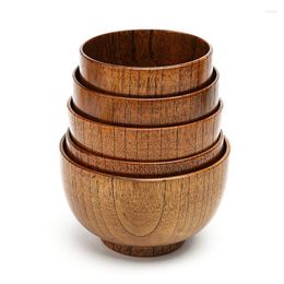 Bowls Natural Wood Texture Japanese Bowl Health Container Utensils Tableware Set Rice Tool Christmas Gift 1pc