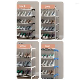 Clothing Storage 4-Tier Stackable Small Shoe Rack Lightweight Shelf Organizer For Entryway Hallway And Closet