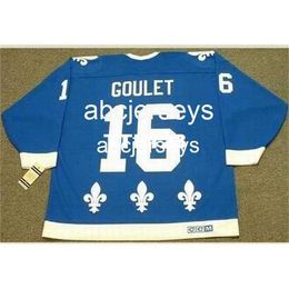 #16 MICHEL GOULET Quebec Nordiques 1988 CCM Vintage T Home Hockey Jersey Stitch any name number