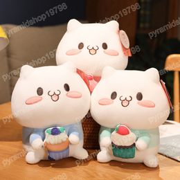 Cartoon Soft Cake Cat Animal Plush Stuffed Toy Doll Pillow Bed Cushion Cute Baby Child Girlfriend Birthday Companion Gift