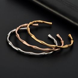 Fashion Vintage Bamboo Bangles Bracelet Terndy Smooth Party Bracelet Jewelry for Women Size Open Adjustable